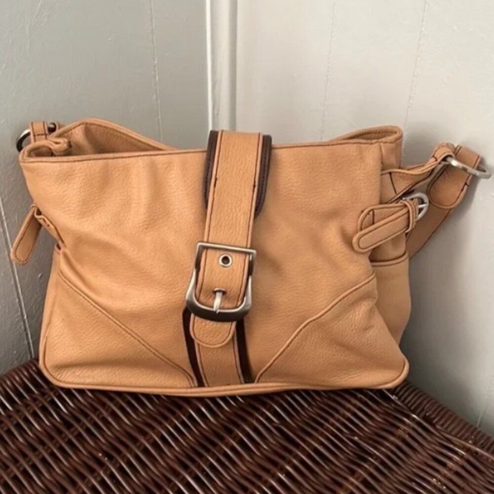 Genuine leather tan bag